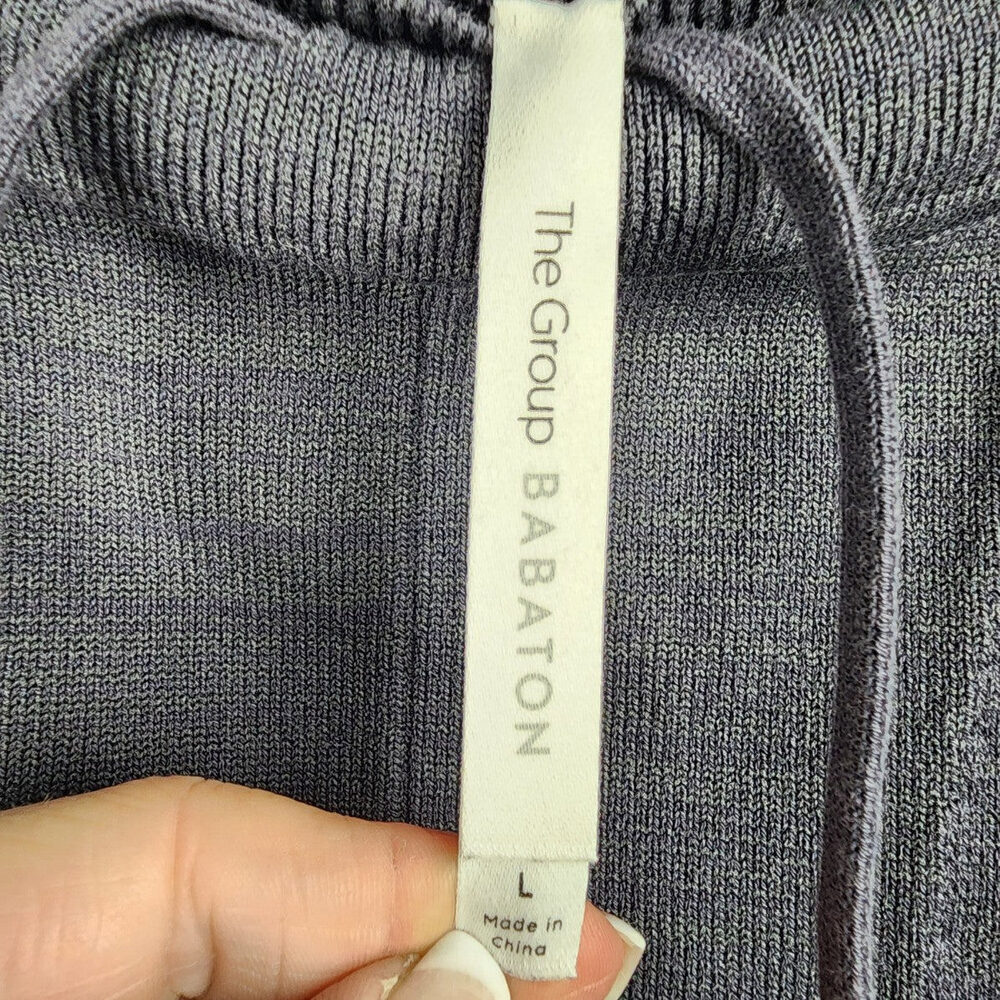 Babaton Grey Knit Cotton Jogger Pants Size L - Picture 7 of 8